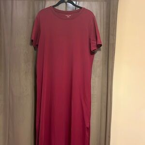 Eileen Fisher Berry Pima Cotton Stretch Jersey Crew Neck Dress